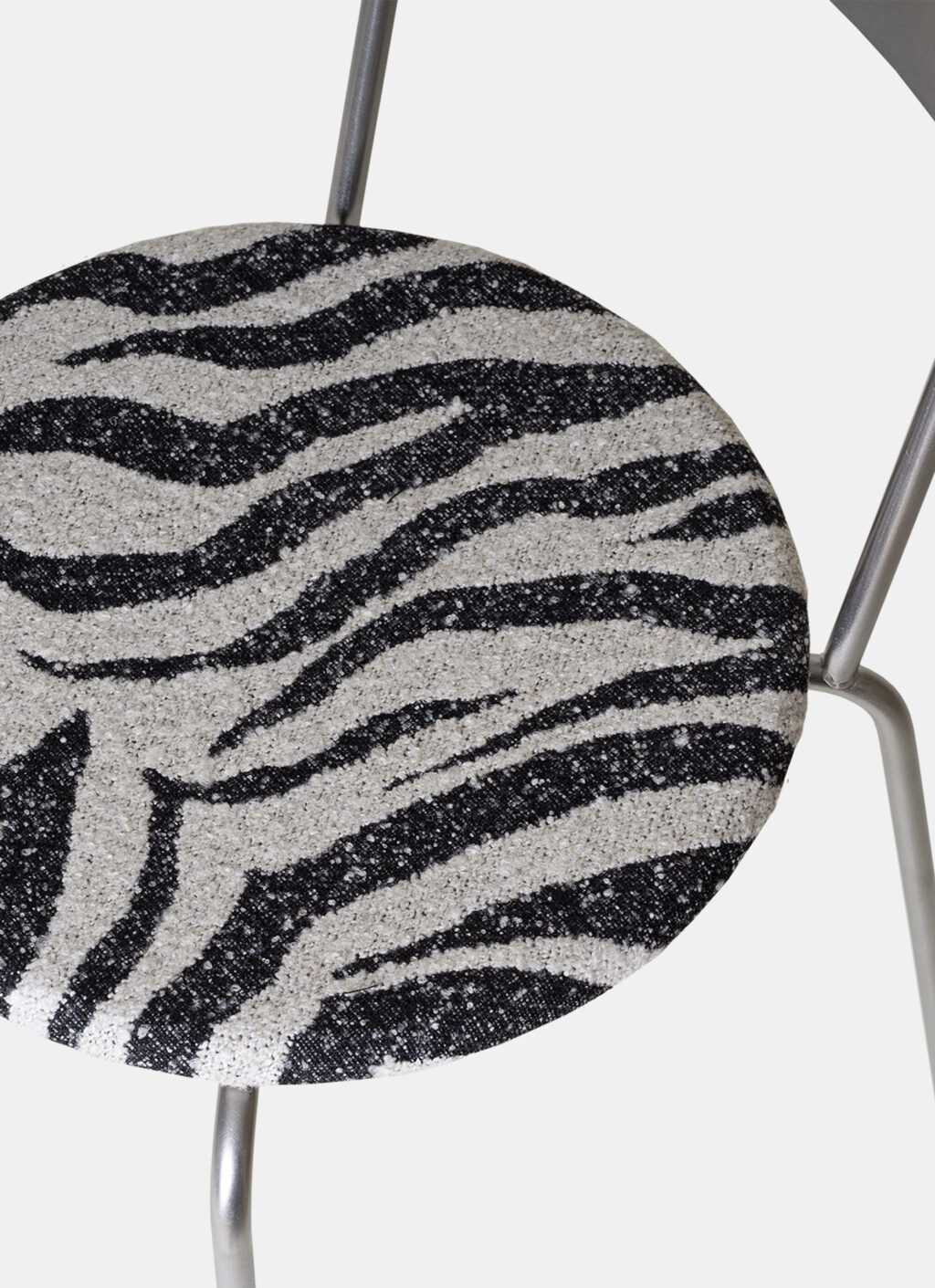 Frama - Petit Rond Chair - Stainless Steel - Zebra Fabric