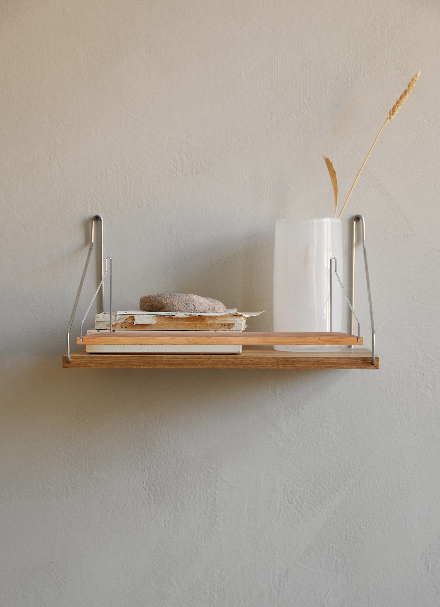 Frama - Single Shelf - Natural oak - Stainless Steel - D20 W40