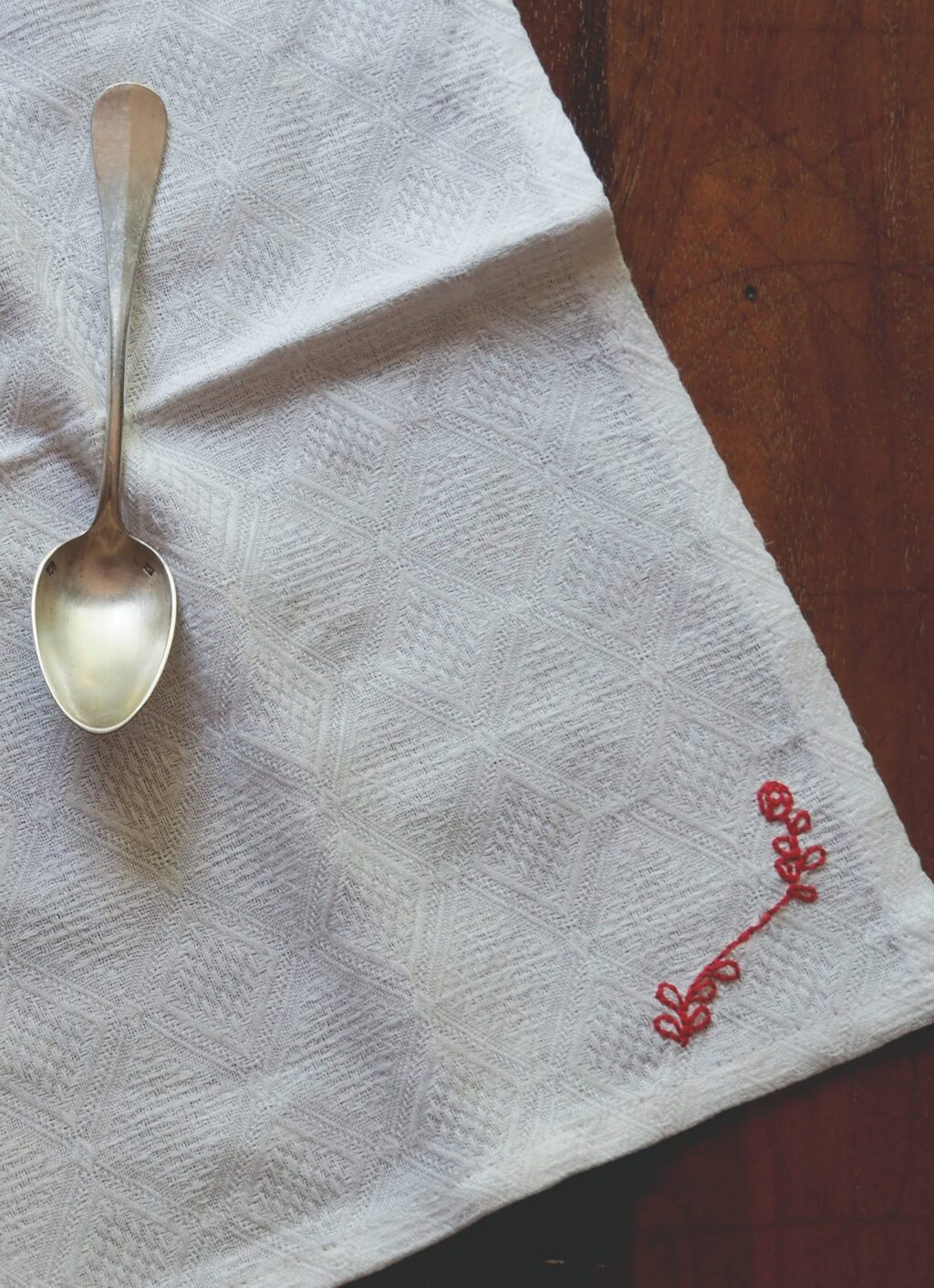 À Bientot - Embroidered Napkin - Rose