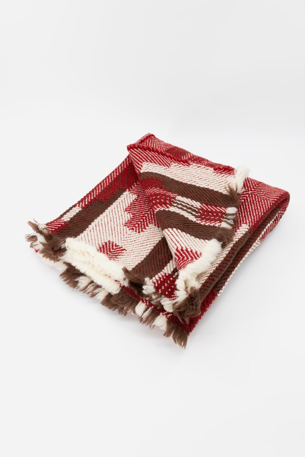 Rodopska Takan - Bulgarian Shevitza Wool Blanket - Red