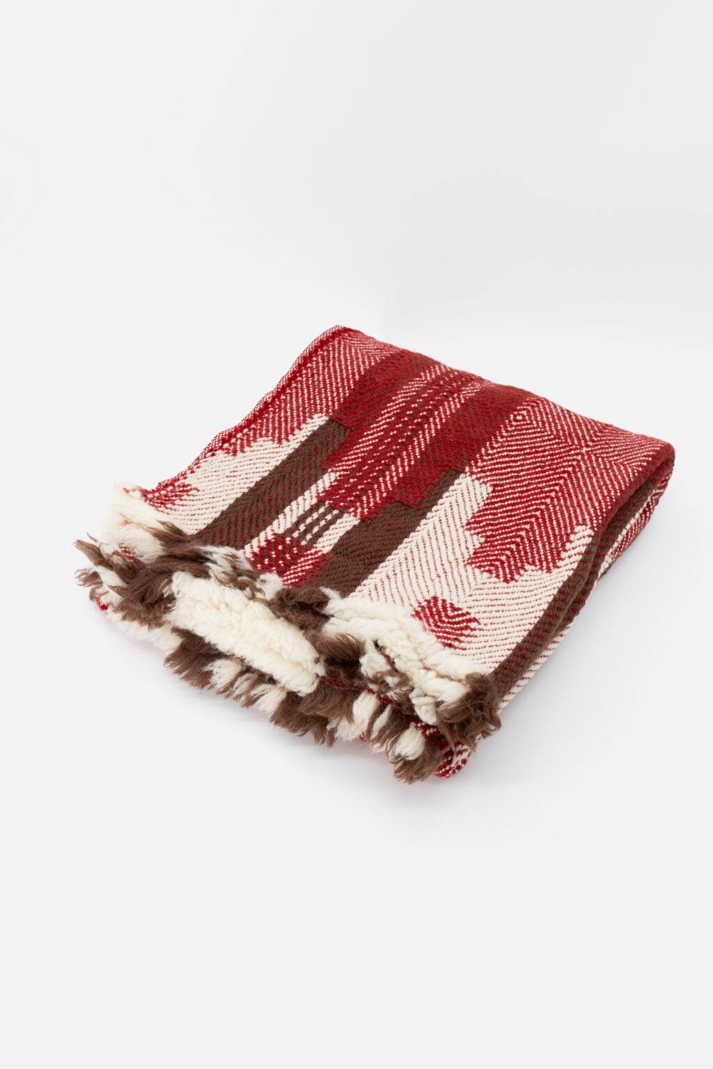 Rodopska Takan - Bulgarian Shevitza Wool Blanket - Red