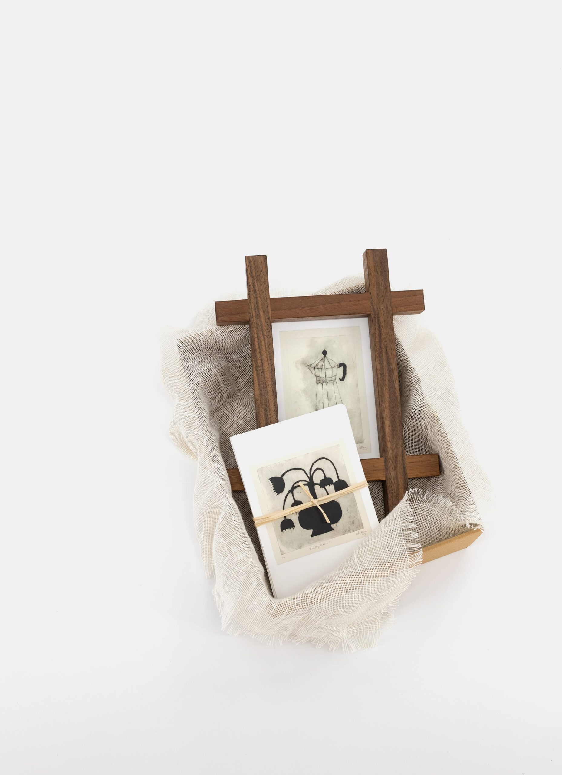 Volta - Handmade Walnut Frame & Eska Marsh - Set of 18 Postcards